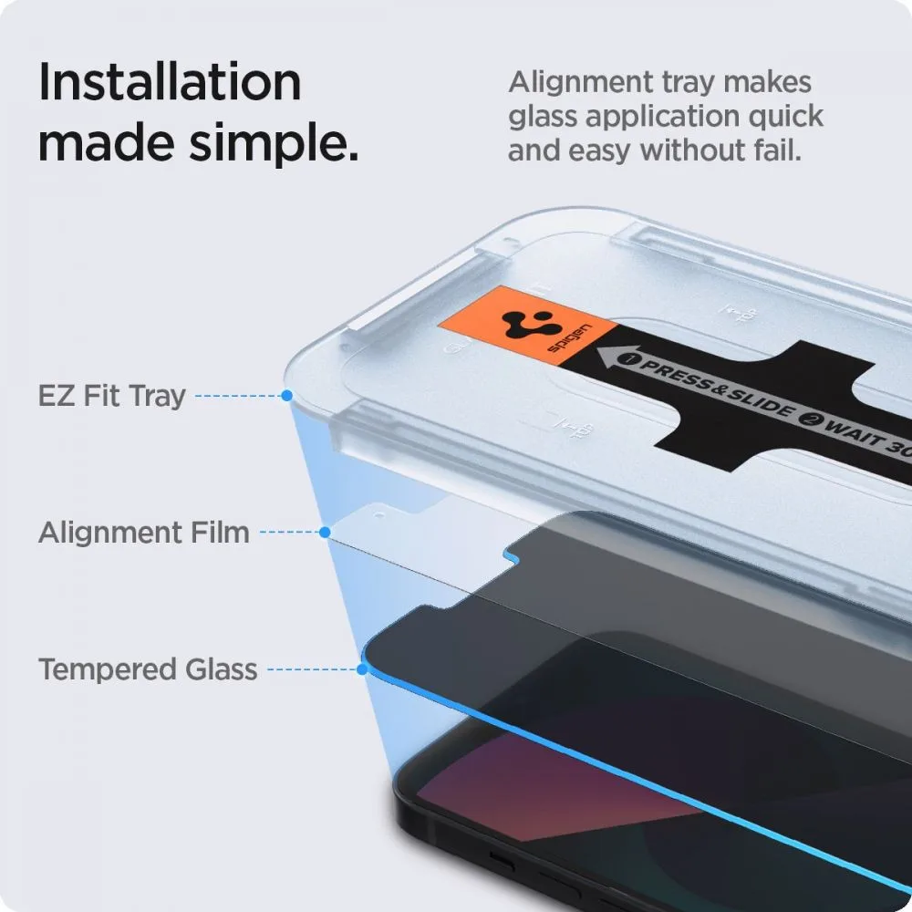 Privacy Τζάμι Προστασίας iPhone 13 Pro Max Spigen Glas.TR EZ Fit 2-Pack (AGL03378) - Image 3