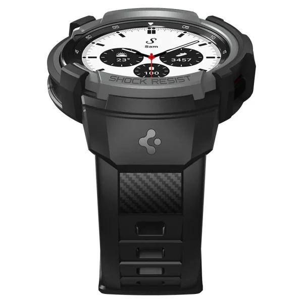 Spigen Case Rugged Armor Pro Charcoal Grey-Samsung Galaxy Watch 4 Classic 42mm (ACS03653) - Image 5