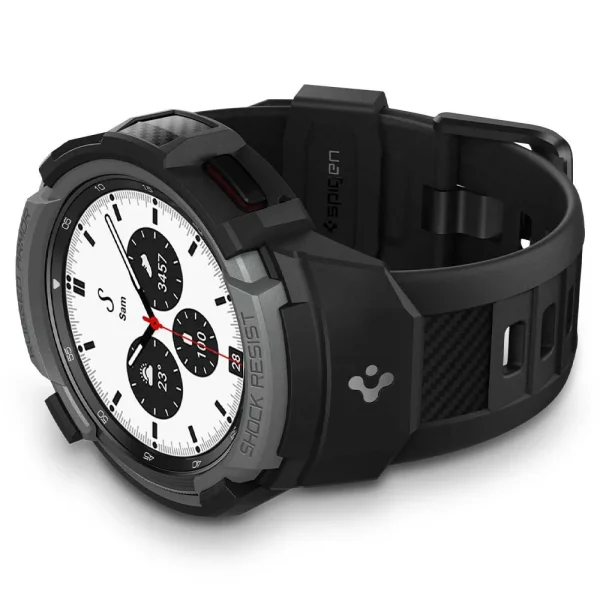 Spigen Case Rugged Armor Pro Charcoal Grey-Samsung Galaxy Watch 4 Classic 42mm (ACS03653) - Image 8