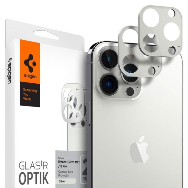 Spigen Camera Lens Protector Optik GLAS.tR Slim 2 PCS Silver - Apple iPhone 13 Pro / 13 Pro Max (AGL04033)