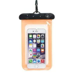 Waterproof Bag for Mobile Phone with Plastic Closing - Orange (Window dimensions:80x145 mm)
