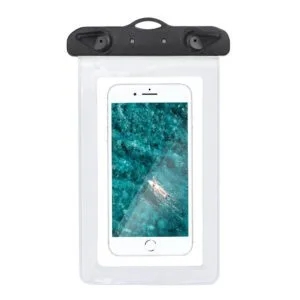 Waterproof Bag for Mobile Phone with Plastic Closing - White (Window dimensions:80x145 mm)