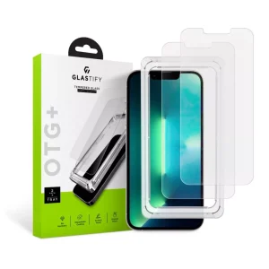GLASTIFY Tempered Glass with Installation Tray (2 Pack) Clear-Apple iPhone 14 Plus/13 Pro Max