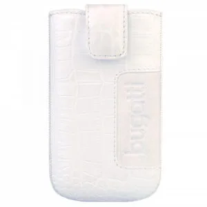 Θήκη Bugatti SlimCase Leather Croco White Size M (73 X 122mm)