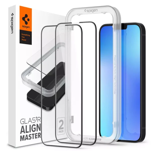 Spigen Full Cover Align Master GLAS.TR 2PCS Black-Apple iPhone 14/13/13 Pro (AGL03387)