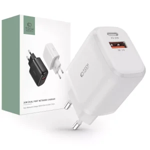 Tech-Protect C20W 2-PORT Charger PD20W/QC3.0 White