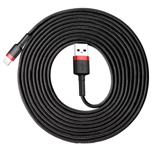 Baseus Cafule Braided USB 2.0 Cable 2A Red-Black 3m (USB-A to Lightning)