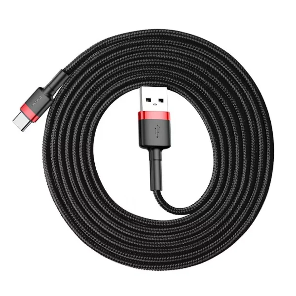 Baseus Cafule Braided USB 2.0 Cable 2A Red/Black 3m (USB-A to Type-C)