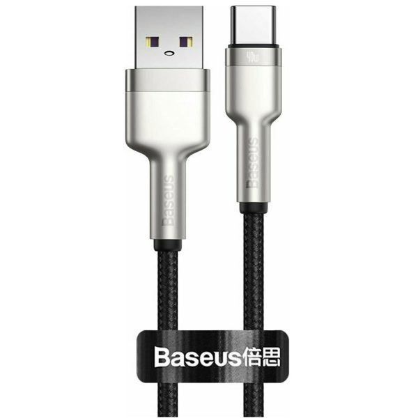 Baseus Cafule Metal Braided USB 2.0 Cable USB-C male - USB-A male Μαύρο 25cm (CATJK-01)