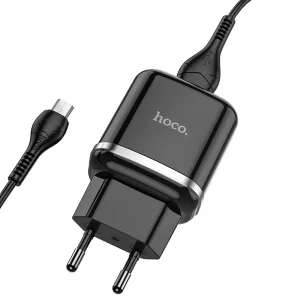 Hoco N3 Single Port Fast Charger QC 3.0 18W Black+Cable micro USB