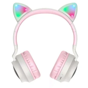 Hoco W27 Cat Ear Ασύρματα & Ενσύρματα Παιδικά Ακουστικά Γκρι