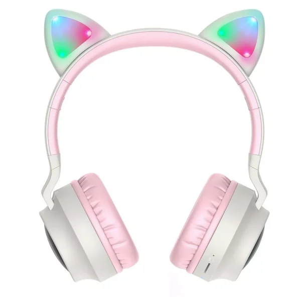 Hoco W27 Cat Ear Ασύρματα & Ενσύρματα Παιδικά Ακουστικά Γκρι