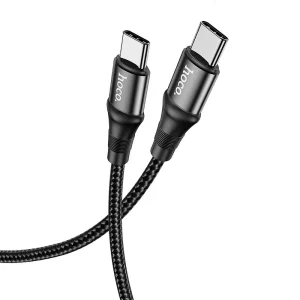 Hoco X50 100W Super Fast Charging Data Cable 2m Black (Type-C to Type-C)