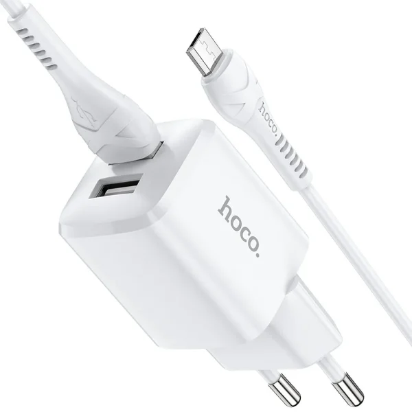 Hoco N8 Travel Charger 2xUSB 2,4A +Καλώδιο micro USB Λευκό
