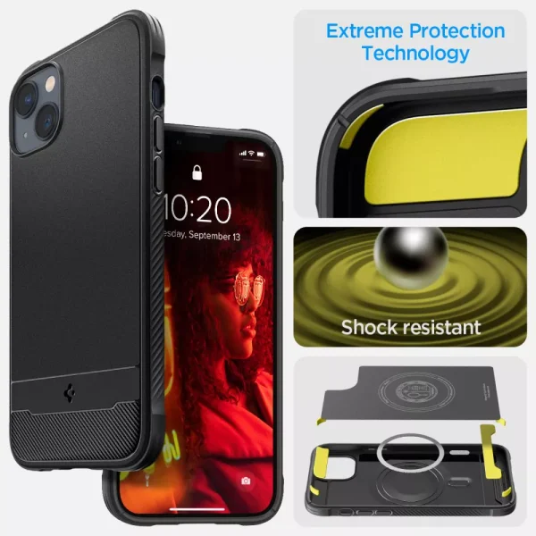 Θήκη Spigen Rugged Armor Mag (MagFit) Black-Apple iPhone 14 (ACS05036) - Image 11