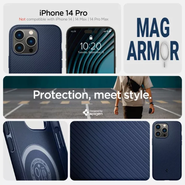 Θήκη Spigen Mag Armor (MagFit) Navy Blue-Apple iPhone 14 Pro (ACS04990) - Image 11