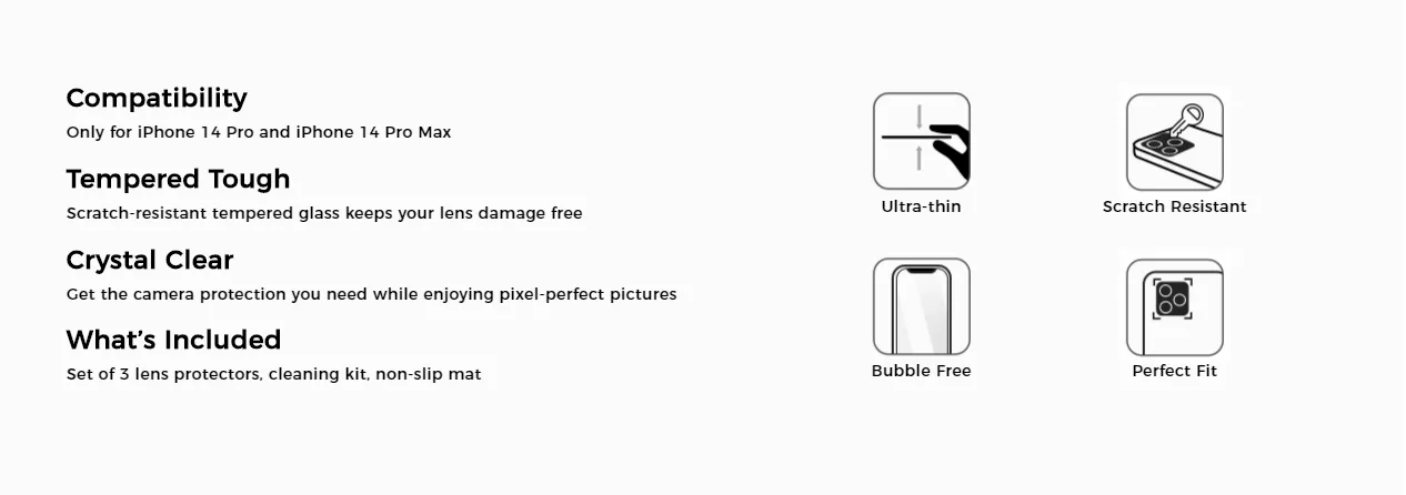 ESR Camera Lens Protector Black-Apple iPhone 14 Pro/14 Pro Max