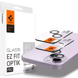 Spigen Camera Lens Protector EZ Fit GLAS.tR Optik Pro 2PCS Purple-Apple iPhone 14/14 Plus (AGL05603)