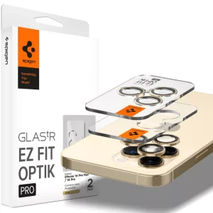 Spigen Lens Protector Glas.tR EZ FIT Optik Pro 2PCS Gold-Apple iPhone 14 Pro/14 Pro Max (AGL05598)