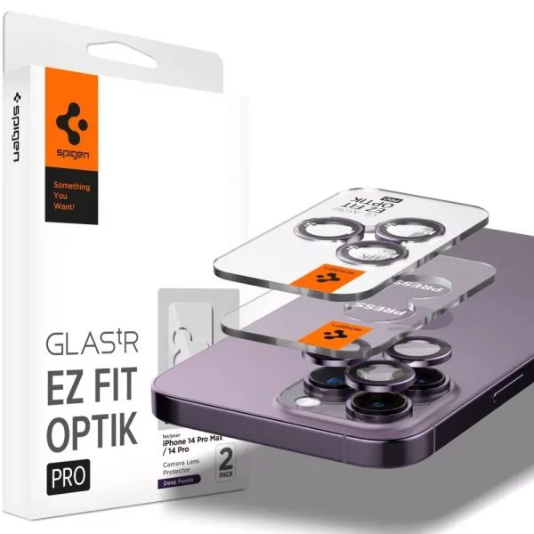 Spigen Lens Protector Glas.tR EZ FIT Optik Pro 2PCS Deep Purple-Apple iPhone 14 Pro/14 Pro Max (AGL05597)