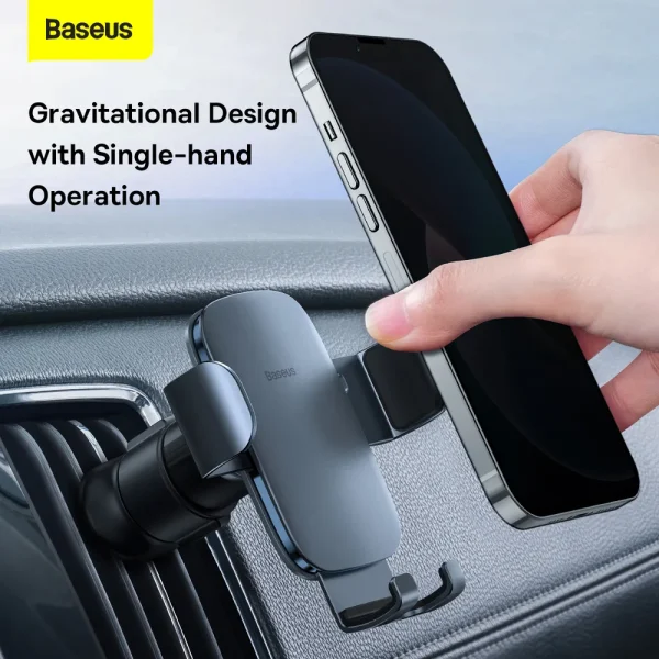 Baseus Car Holder Metal Age II Gravity Car Mount Dark Grey (SUJS000013) - Image 14