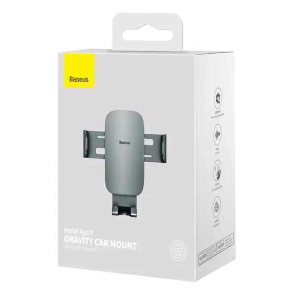 Baseus Car Holder Metal Age II Gravity Car Mount Dark Grey (SUJS000013) - Image 15