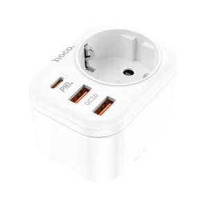 Hoco NS3 Multifunctional Charger Socket White (1 socket+Type-C PD20W+2*USB 18W)