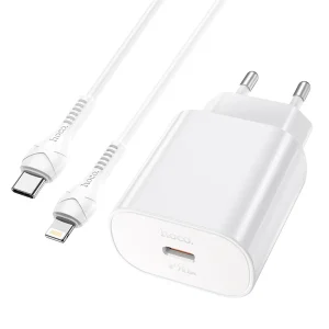 Hoco N22 Charger PD25W White + Lightning Cable