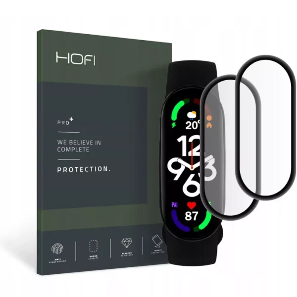 Hofi Hybrid Pro+ Black-Xiaomi Mi Smart Band 7/8/NFC (2-Pack)