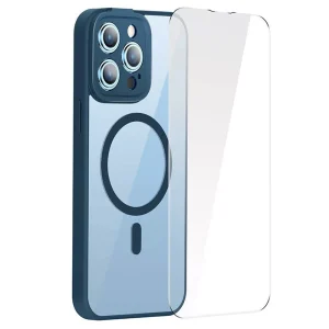 Θήκη Baseus Frame MagSafe Blue+Tempered Glass-Apple iPhone 14 Pro Max