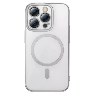 Θήκη Glitter MagSafe Silver+Tempered Glass-Apple iPhone 14 Pro Max