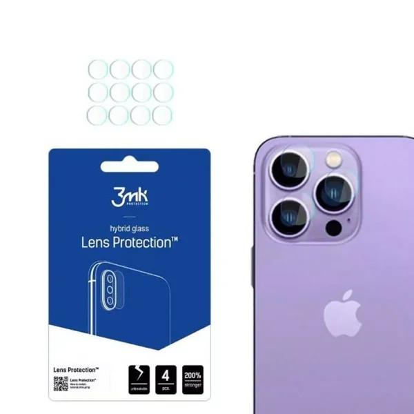 3MK Hybrid Glass Lens Protection Clear-Apple iPhone 14 Pro Max/14 Pro (4 pcs.)