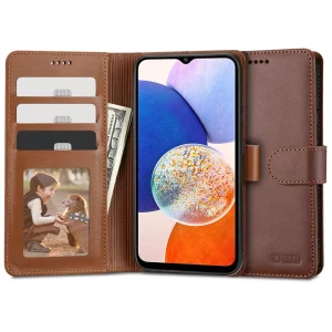 Θήκη Tech-Protect Wallet Brown-Samsung Galaxy A14 4G/5G