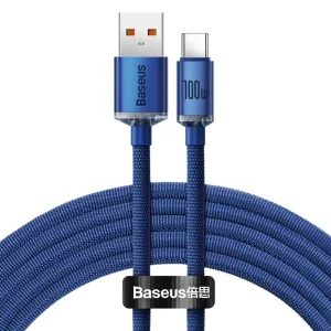 Baseus Crystal Shine Cable PD100W Blue 2m CAJY000503(USB-A to Type-C)