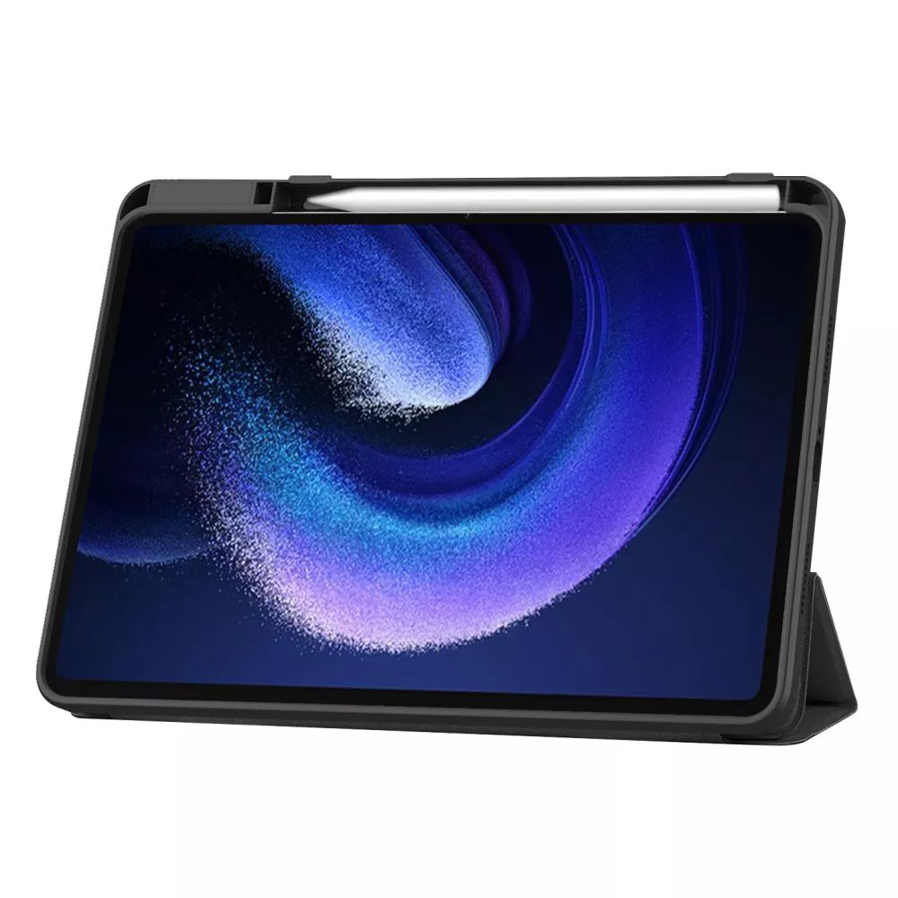 Per Xiaomi Pad 6 / Pad 6 Pro Stand Tablet Case PU Peth + TPU + Acrylic  Clear Copertura Intelligente Con Slot a Penna - Nero