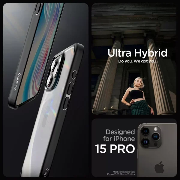 Θήκη Spigen Ultra Hybrid Matte Black-Apple iPhone 15 Pro (ACS06713) - Image 10