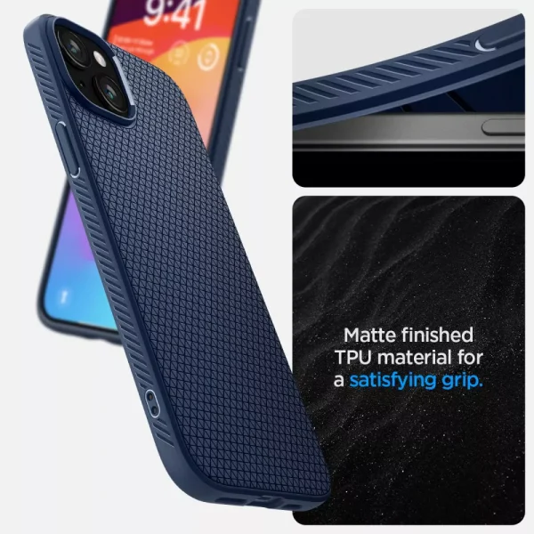 Θήκη Spigen Liquid Air Navy Blue-Apple iPhone 15 (ACS06791) - Image 12