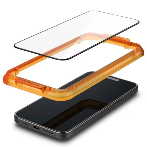 Spigen Glas.tR Align Master Full Cover Black  2 Pack-Apple iPhone 15 Pro Max (AGL06875) - Image 5