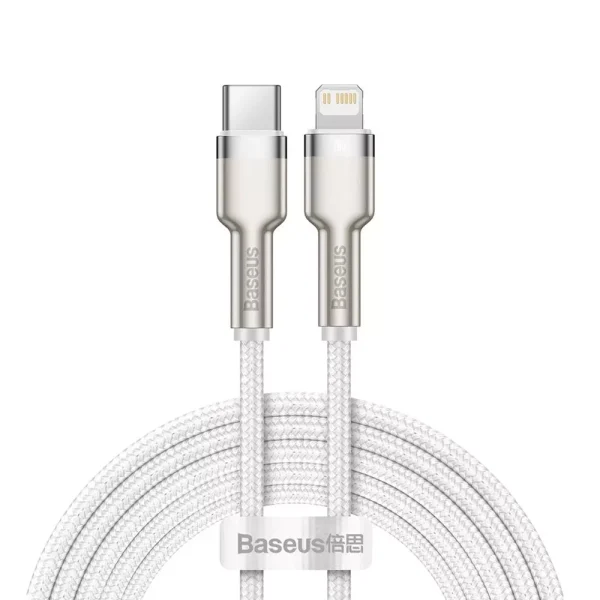 Baseus Cafule Metal Cable PD20W 2m White CATLJK-B02 (Type-C to Lightning)