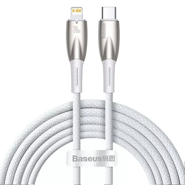 Baseus Glimmer Series Cable PD20W White 2m CADH000102 (Type-C to Lightning)
