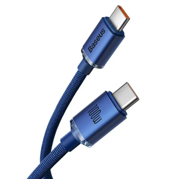 Baseus Crystal Shine Cable PD100W Blue 1.2m CAJY000603 (Type-C to Type-C) - Image 6