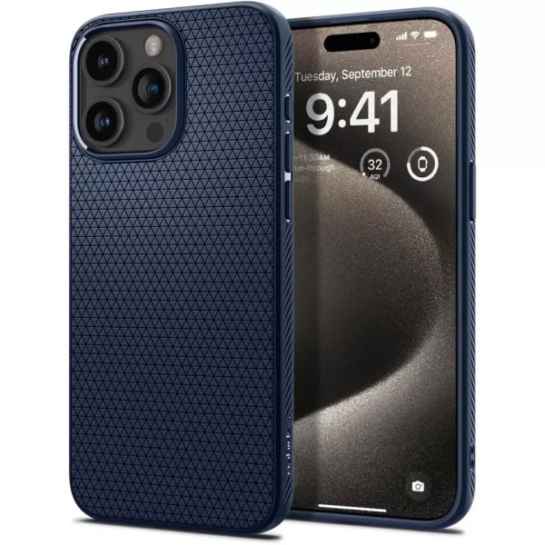 Θήκη Spigen Liquid Air Navy Blue-Apple iPhone 15 Pro Max (ACS06563)