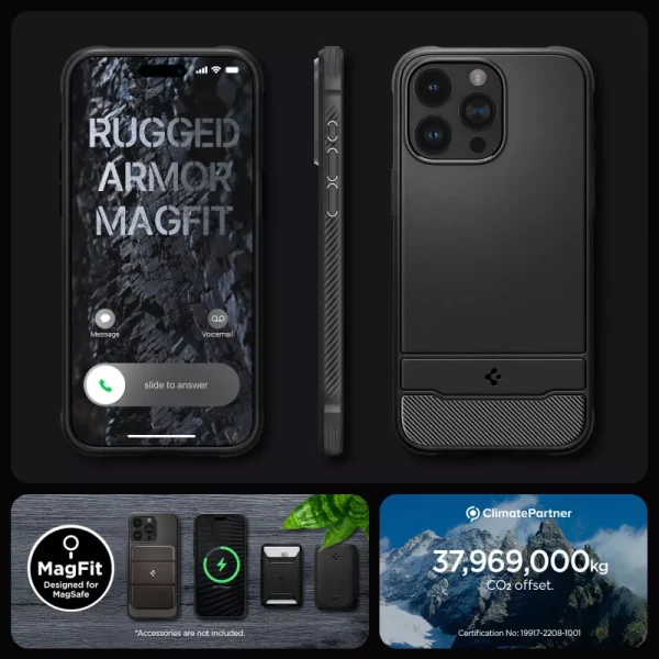 Θήκη Spigen Rugged Armor (MagFit) Black-Apple iPhone 15 Pro Max (ACS06561) - Image 15