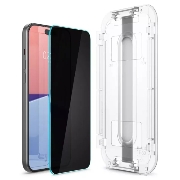 Spigen EZ Fit GLAS.tR Privacy 2PCS-Apple iPhone 15 Pro Max (AGL06874) - Image 3