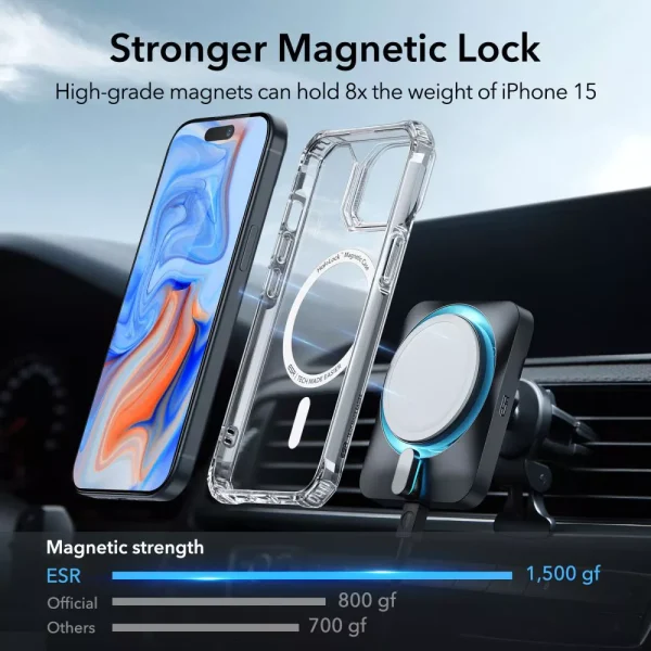 Θήκη ESR Air Armor Halolock MagSafe Clear-Apple iPhone 15 - Image 3