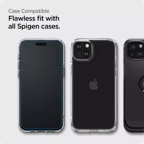 Spigen AlignMaster GLAS.tR Full Cover 2PCS Black-Apple iPhone 15 (AGL06906) - Image 9