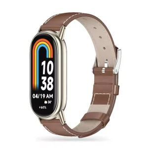 Tech-Protect Leatherfit Band Brown-Xiaomi Smart Band 8/8 NFC