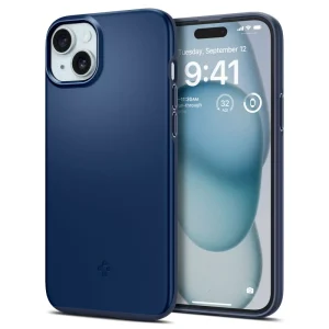 Θήκη Spigen Thin Fit Navy Blue-Apple iPhone 15 (ACS06777)