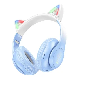 Hoco W42 Headphones Bluetooth Cat Ear Crystal Blue