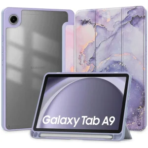 Tech-Protect Smart Case Pen Hybrid Violet Marble-Samsung Galaxy Tab A9